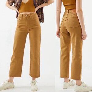 LEVI'S High Rise Ribcage Straight Leg Denim Jeans 00 Short / 24 x 27